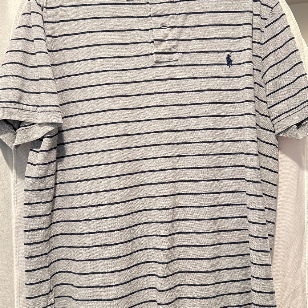 Ralph Lauren Polo Navy Stripes with Gray Large